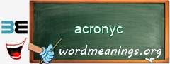 WordMeaning blackboard for acronyc